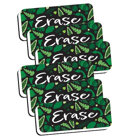 Ashley Productions Magnetic Whiteboard Eraser, Greenery with Erase, 2in. x 5in., 6PK 09980
